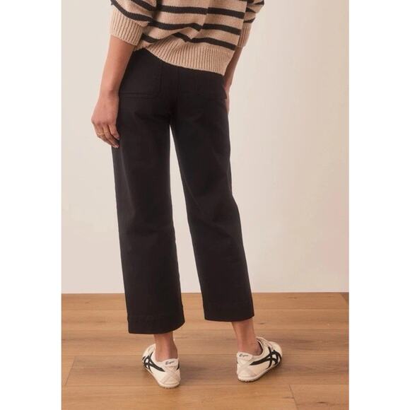 Marine Layer Bridget Wide Leg Crop Pants High Rise Sz 4 Black $128 NWT - Picture 3 of 16